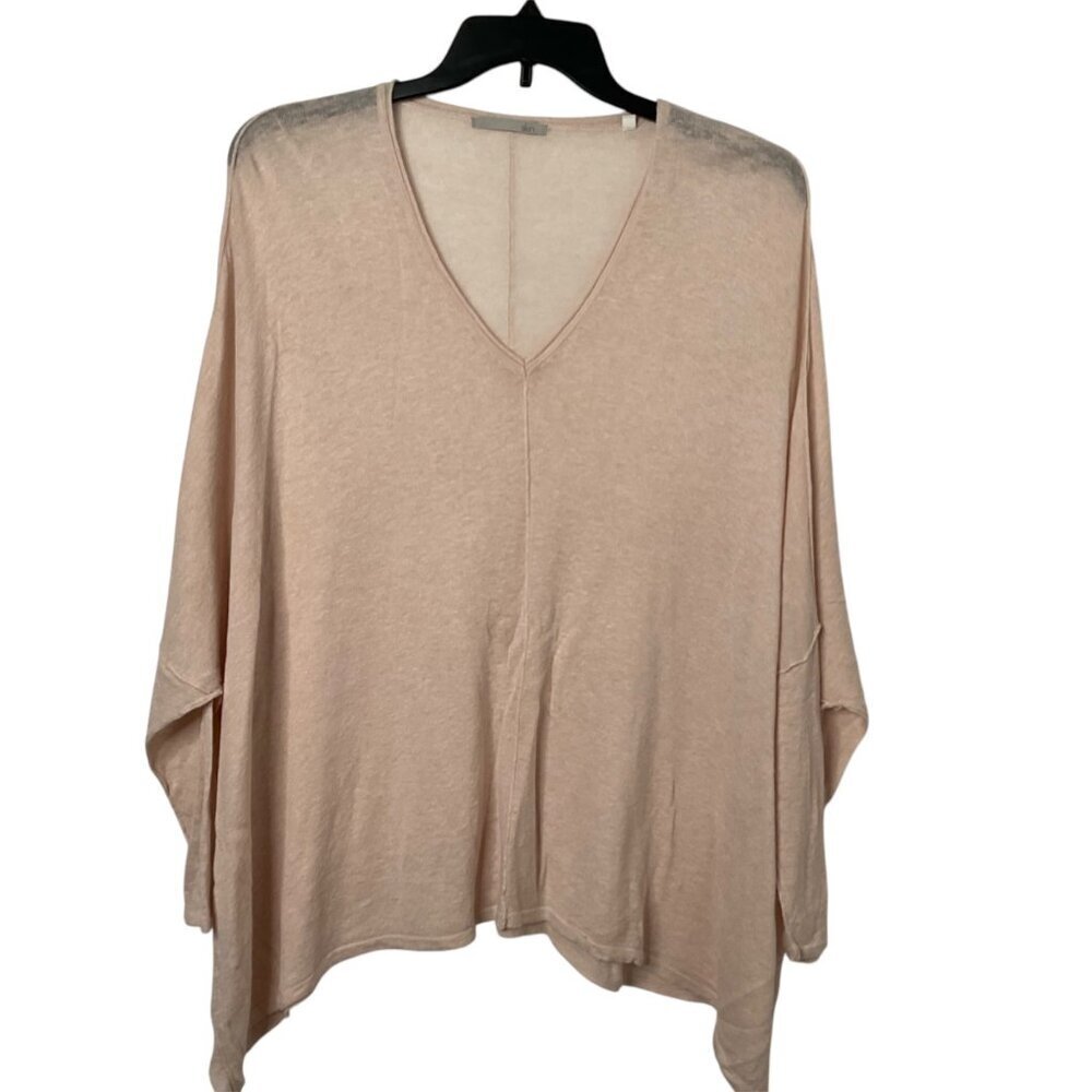 Skin Women's Lightweight‎ Pink Knit Sweater Size XS/S V- Neck Oversized